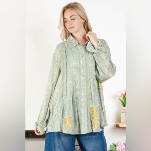 #113 New Boho Cotton Oversized Beautiful Flowy Top